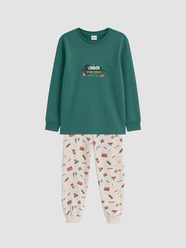 LCW Kids Crew Neck Boys' Pyjamas Set