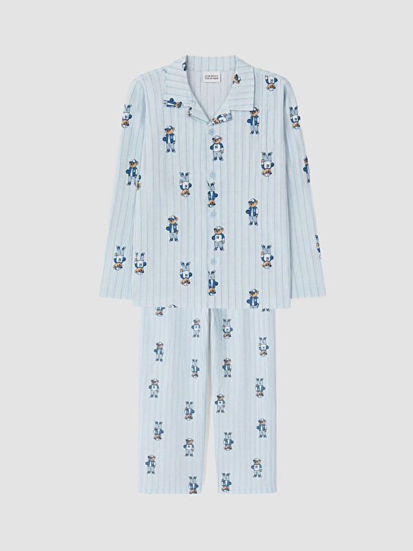 LCW Kids Gömlek Yaka Erkek Çocuk Pijama Takım