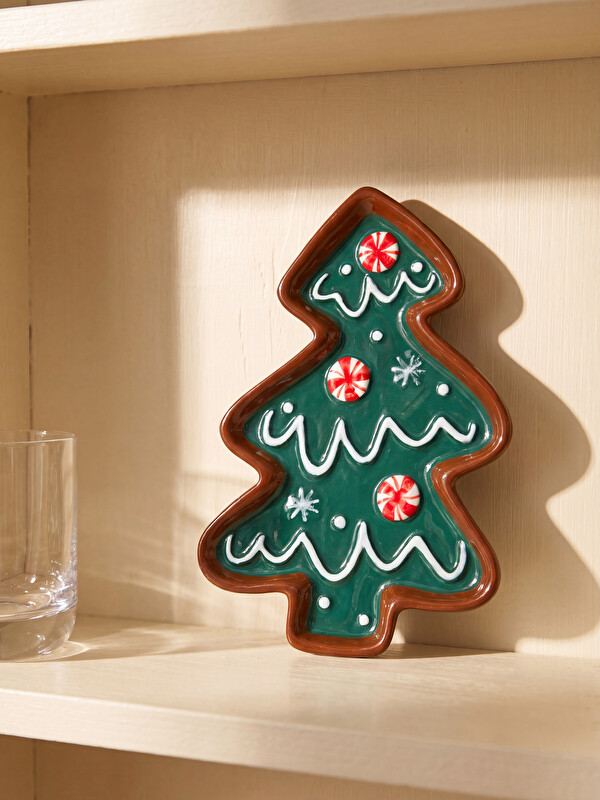 LCW HOME New Year Themed Pine Tree Plate 13 cm