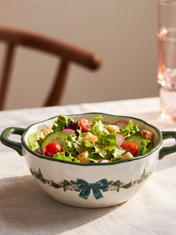 LCW HOME Patterned Handled Serving Bowl