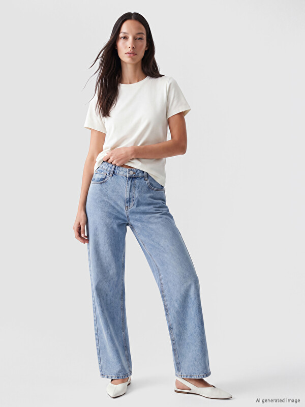 LC WAIKIKI Yüksek Bel Straight Fit Kadın Jean Pantolon