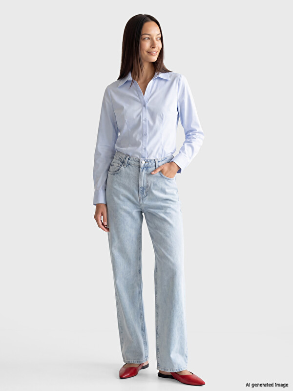 LC WAIKIKI Yüksek Bel Straight Fit Kadın Jean Pantolon
