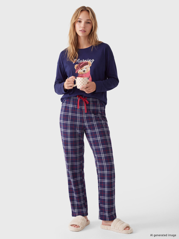 LCW DREAM Bisiklet Yaka Kadın Pijama Takım