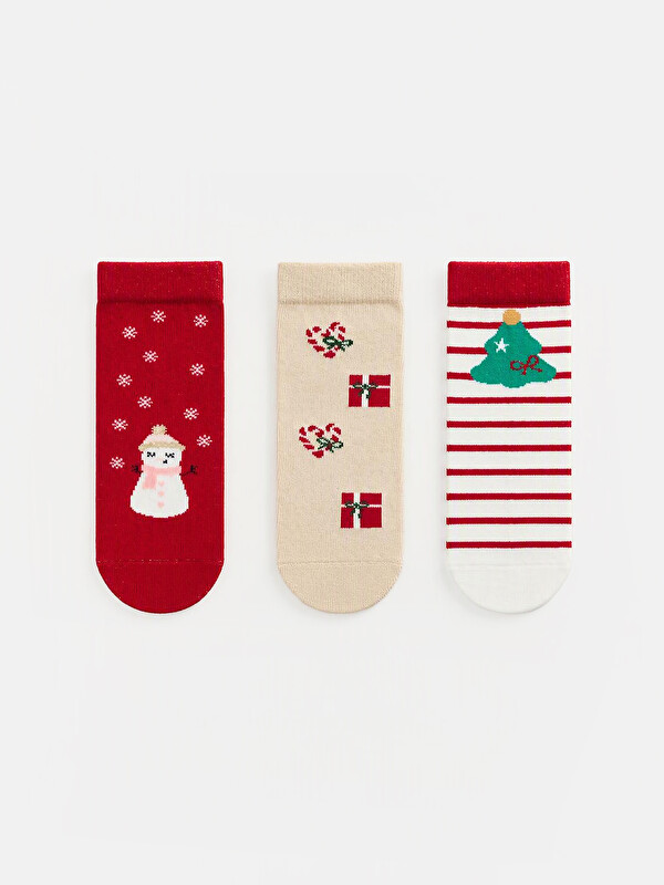 LC WAIKIKI Desenli Kız Çocuk Soket Çorap 3'lü
