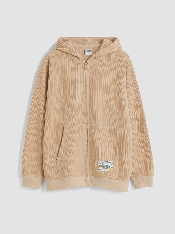 LC WAIKIKI Kapüşonlu Erkek Çocuk Fermuarlı Sweatshirt