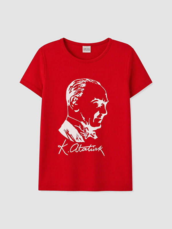 LCW Kids Atatürk Printed Girls' T-Shirt