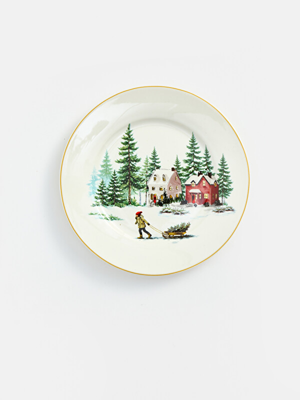 LC WAIKIKI New Year Themed Porcelain Cake Plate