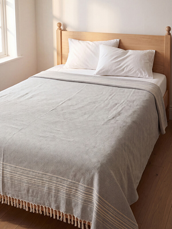 LCW HOME Couvre-lit Simple Gris