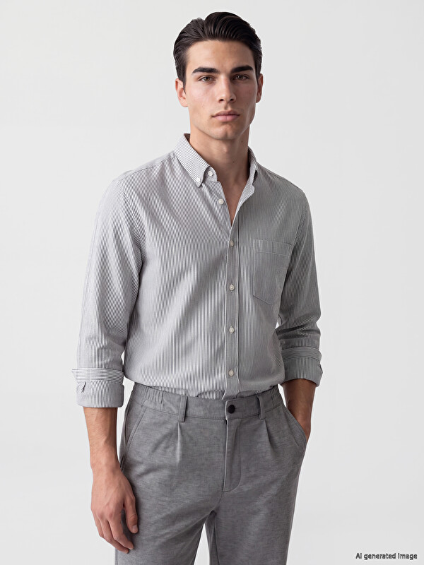 LCWAIKIKI Classic Man Black Shirt
