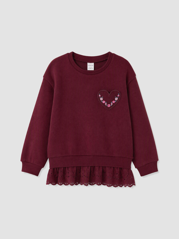 LCW Kids Embroidered Frilled Girls' Sweatshirt