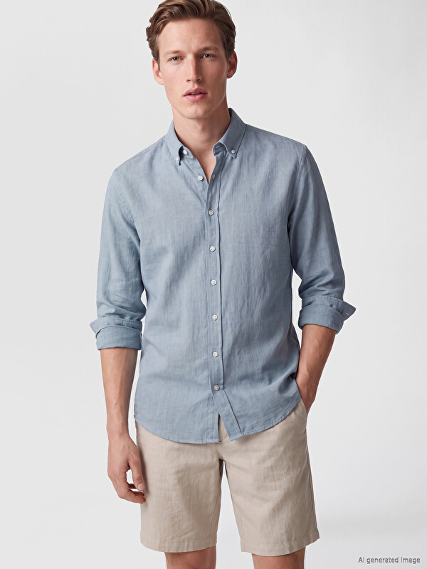 SOUTHBLUE Regular Fit Dobby Men's Shirt