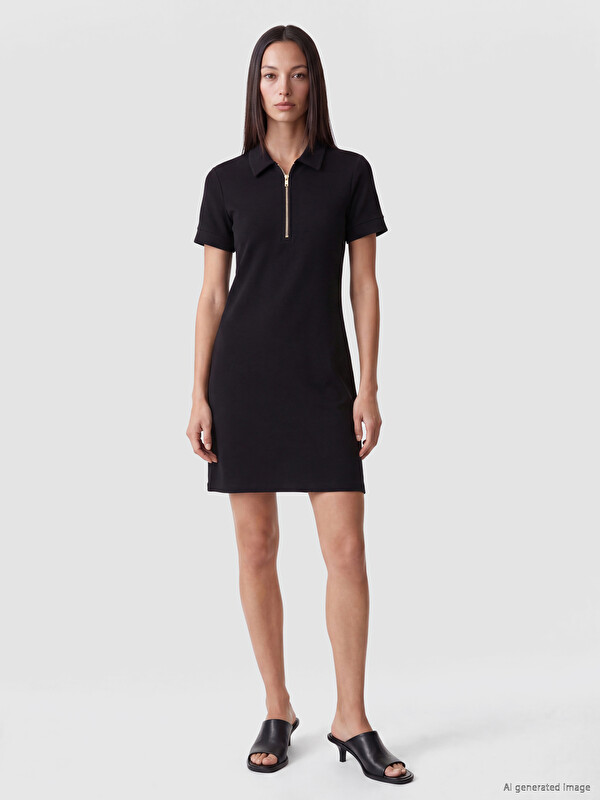 LCW EVERYDAY Polo Yaka Soft Touch Elbise