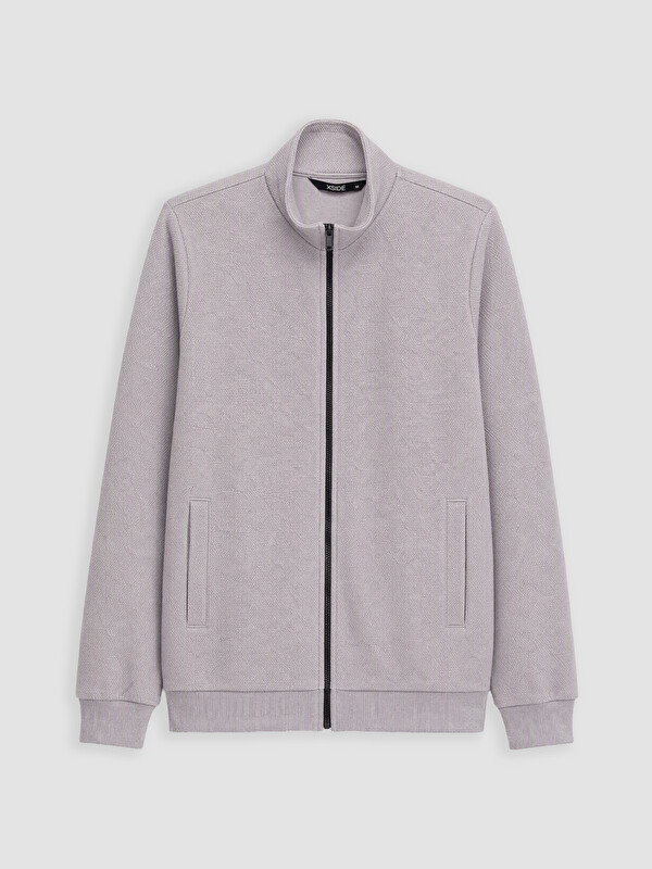 XSIDE Dik Yaka Erkek Fermuarlı Sweatshirt