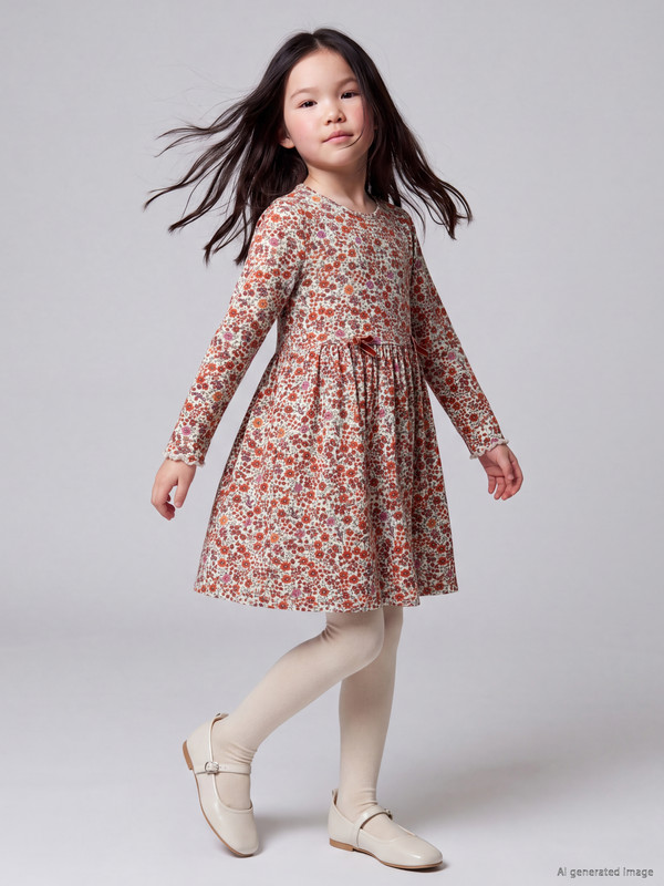 LCW Kids Crew Neck Floral Girls' Dress