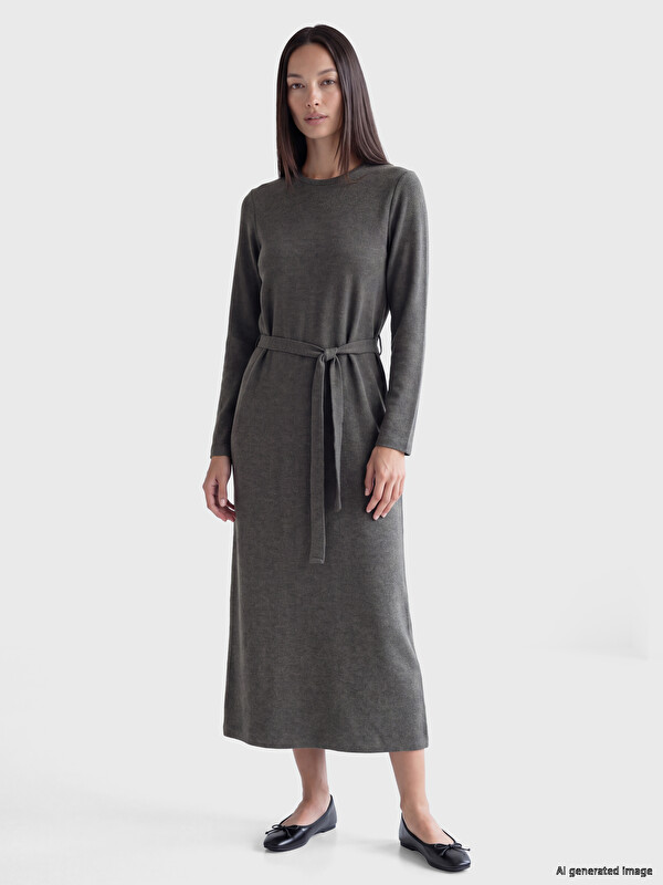 LCW EVERYDAY Rochie Evazată cu Brâu în Talie