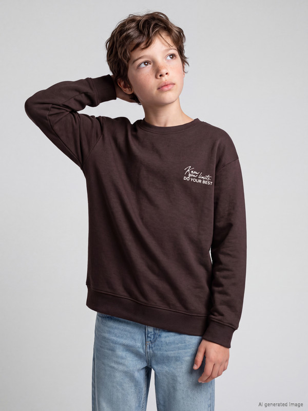 LCW Kids Crew Neck Printed Boys' Sweatshirt