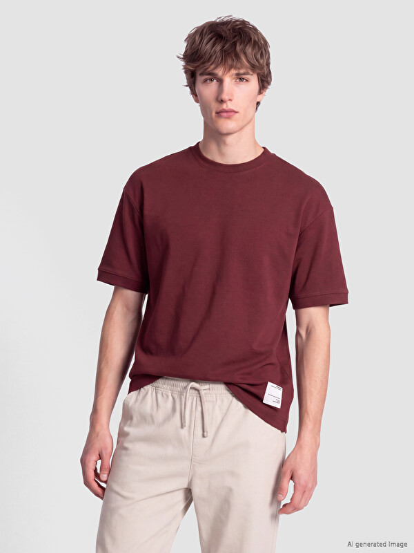 XSIDE T-shirt me jakë të rrumbullakët për burra