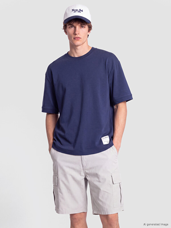XSIDE T-shirt me jakë të rrumbullakët për burra