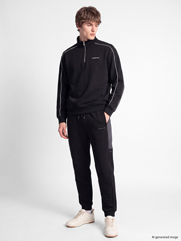 XSIDE Pantallona sportive jogger me prerje të rregullt për burra