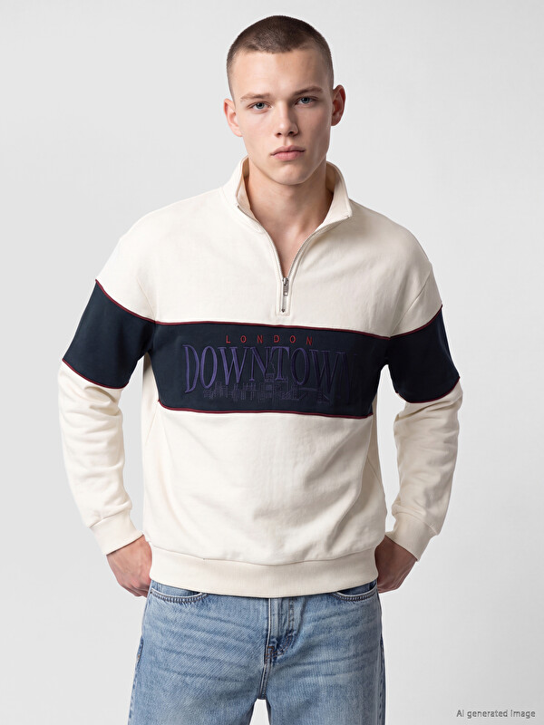 XSIDE Man Ecru Sweatshirt