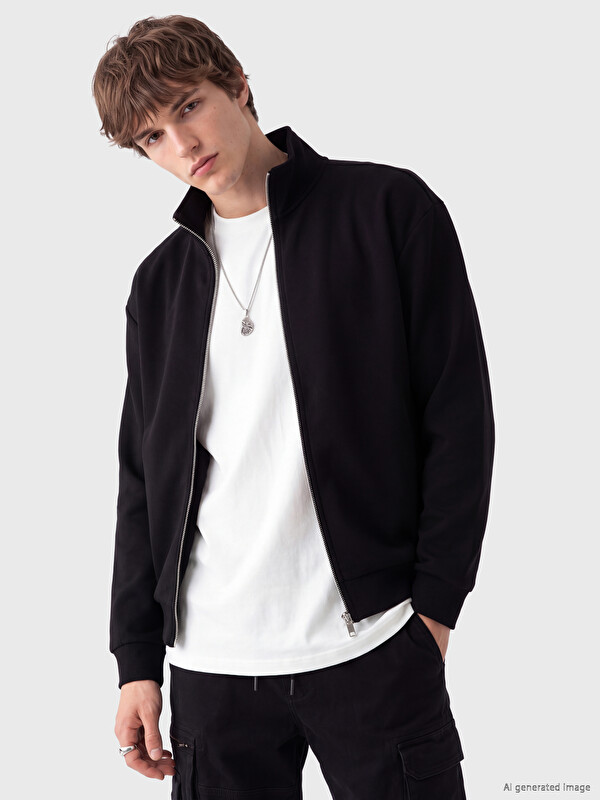 XSIDE Loose Fit Erkek Fermuarlı Sweatshirt