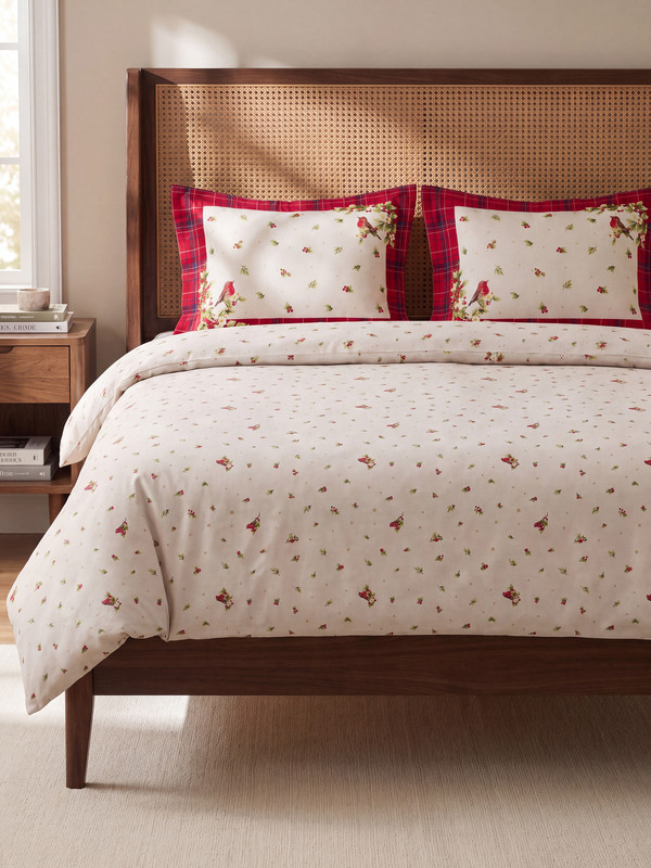 LCW HOME Yeni Yıl Temalı Pamuklu Çift Kişilik Nevresim Seti