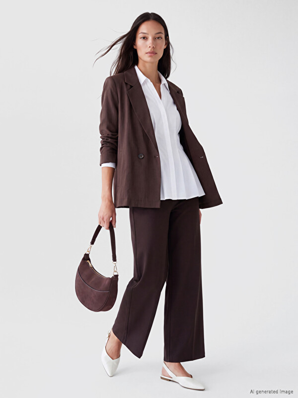 LCWAIKIKI Classic Elastic Waist Wide Leg Women's Trousers