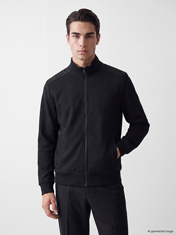 LCWAIKIKI Classic Dik Yaka Erkek Fermuarlı Sweatshirt