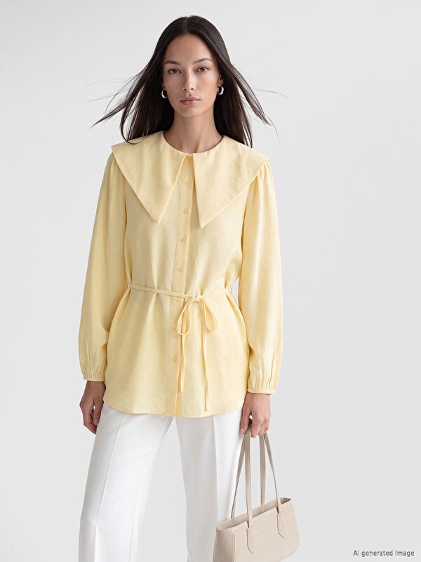 LCW EVERYDAY Peter Pan Collar Modal Blend Women's Shirt Tunic