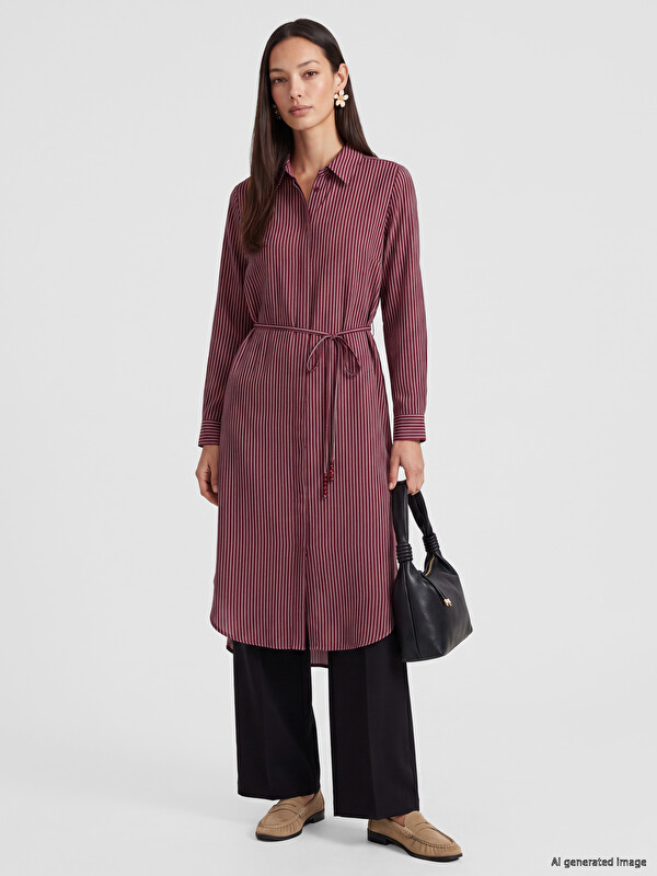 LCW EVERYDAY Tunikë këmishë oversize me shirita për gra
