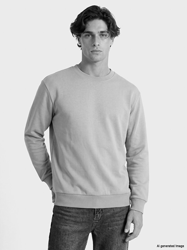 XSIDE Sweat-shirt épais à col rond pour homme