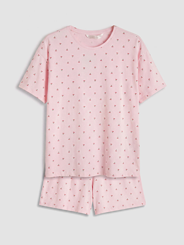 LCW DREAM Kiraz Desenli Kadın Şortlu Pijama Takımı