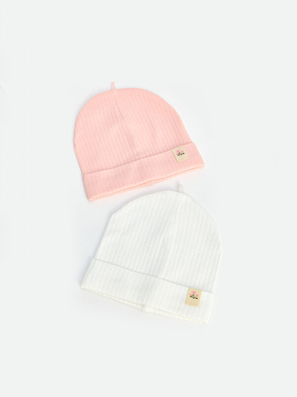 LCW ACCESSORIES Çiçek Nakışlı Kız Bebek Bere 2'li
