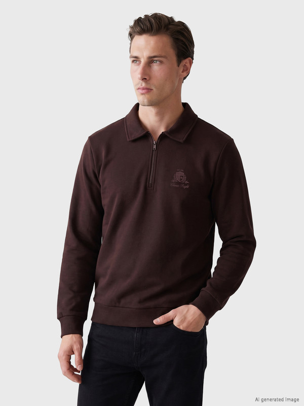 LCWAIKIKI Classic Polo Yaka Erkek Kalın Sweatshirt
