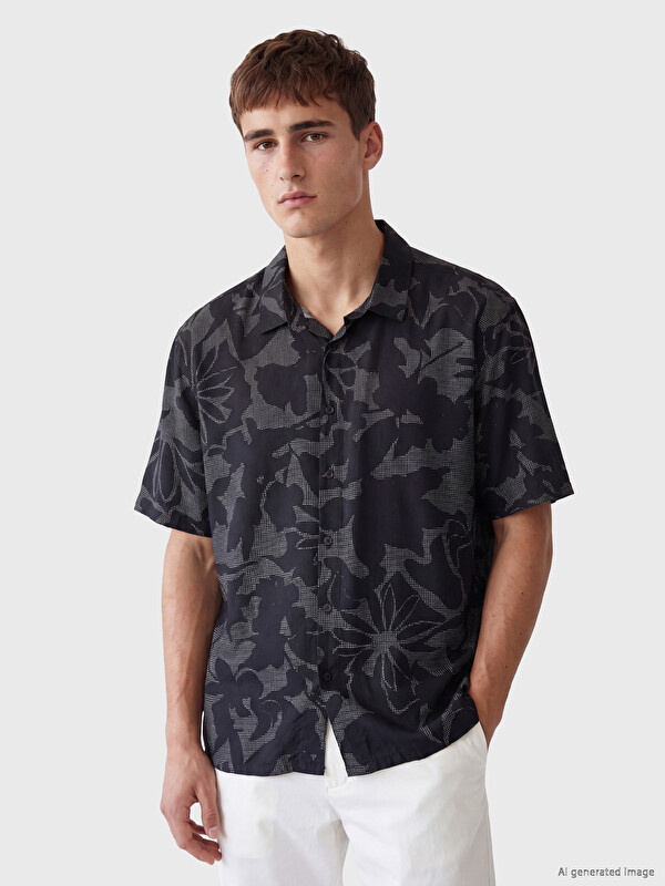 LCW Vision Regular Fit Patterned Viscose Men's Shirt