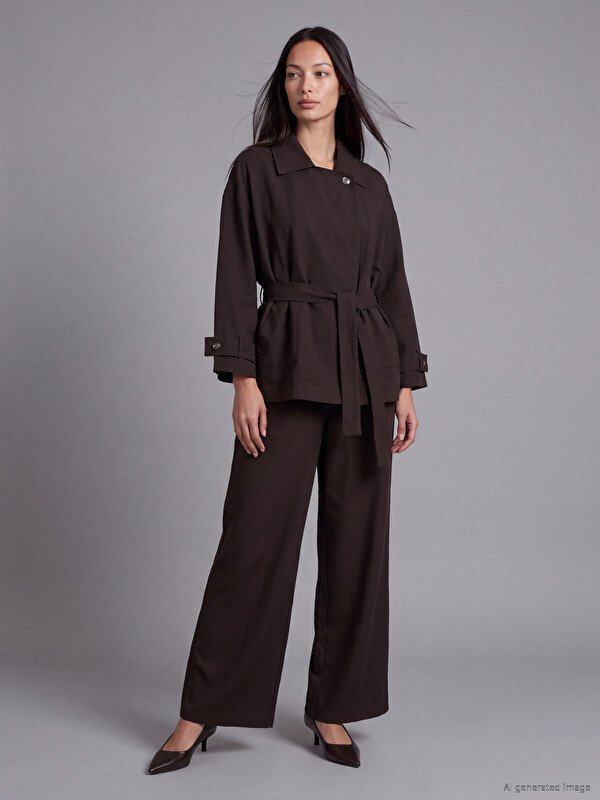 LCW EVERYDAY Elastic Waist Wide Leg Women's Trousers