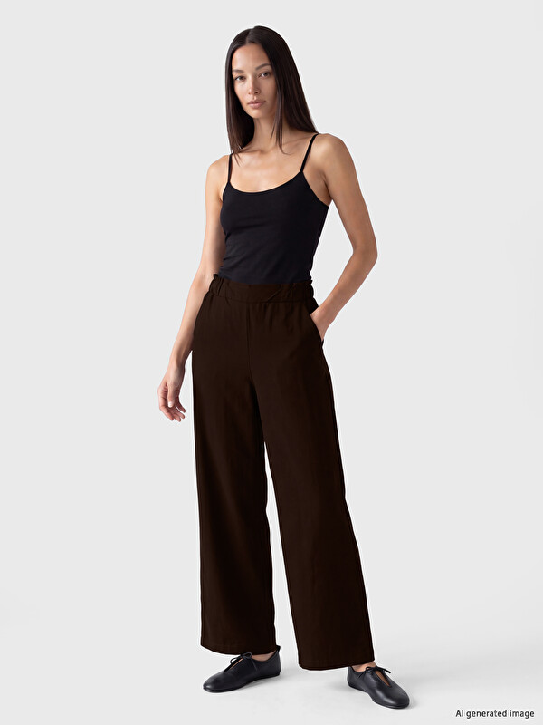 LCWAIKIKI Classic Elastic Waist Wide Leg Women's Trousers