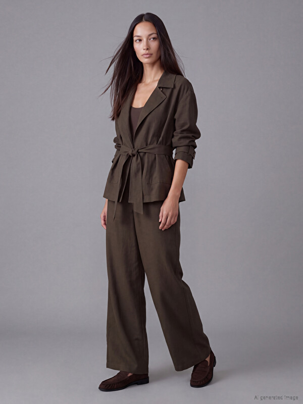 LCW EVERYDAY Elastic Waist Wide Leg Women's Trousers