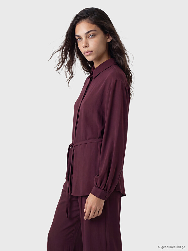 LCW Modest Beli Kuşaklı Kadın Gömlek Tunik