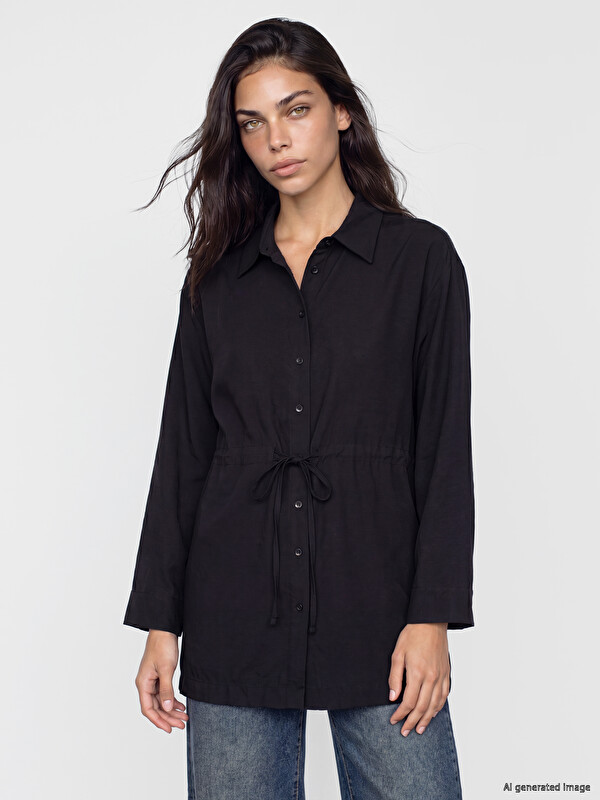 LCW Modest Bağlamalı Poplin Kadın Gömlek Tunik