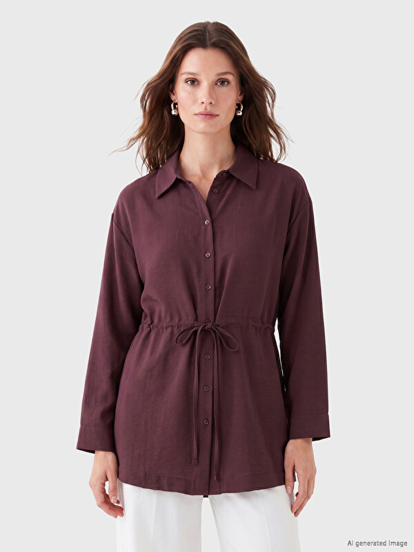 LCW Modest Bağlamalı Poplin Kadın Gömlek Tunik