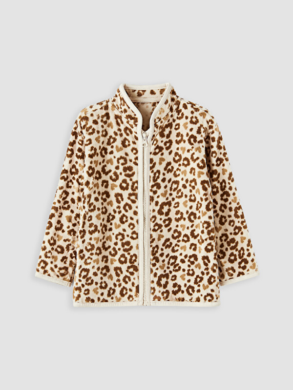 LC WAIKIKI Mock Neck Patterned Girls' Cardigan