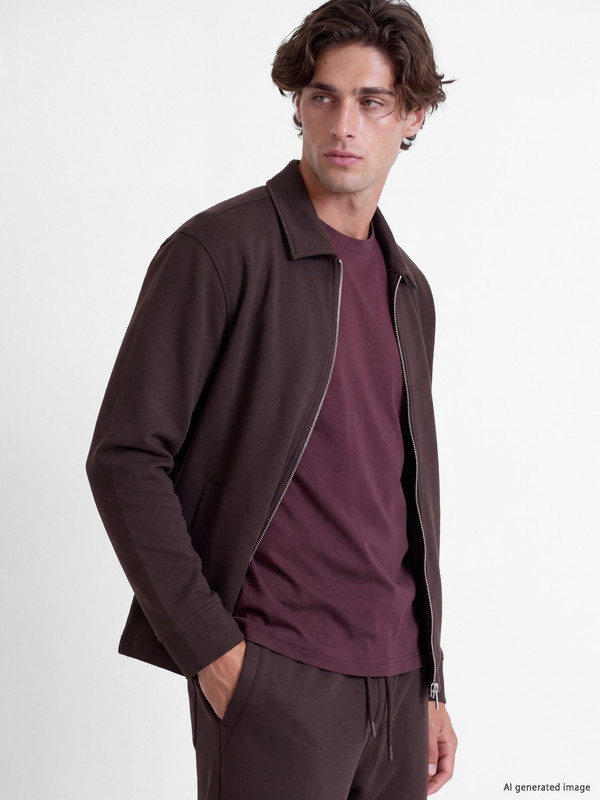 LCW Vision Polo Collar Men's Zip-Up Sweatshirt