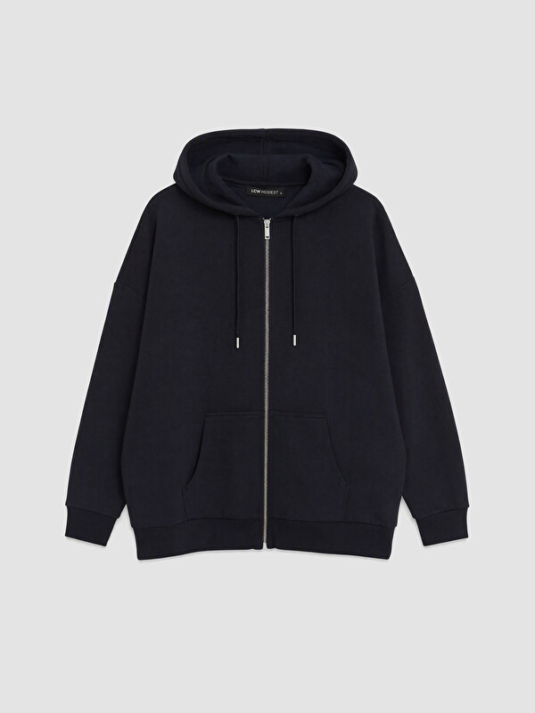 LCW Modest Hooded Oversize Women's Thick Zippered Sweatshirt