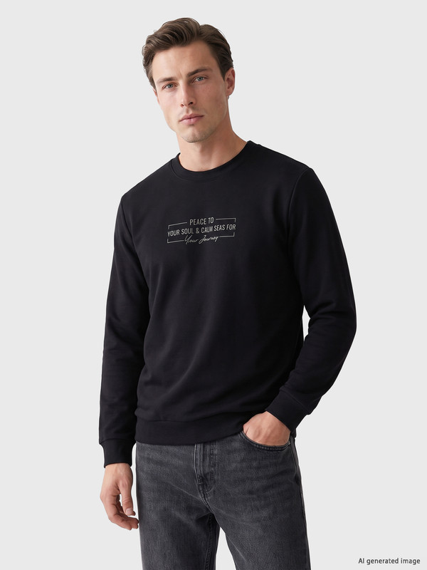 LCWAIKIKI Classic Crew Neck Printed Men's Sweatshirt