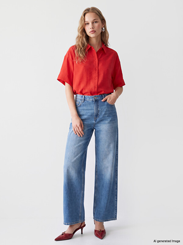 LCW Jeans кең балақ әйелдер джинсы шалбары