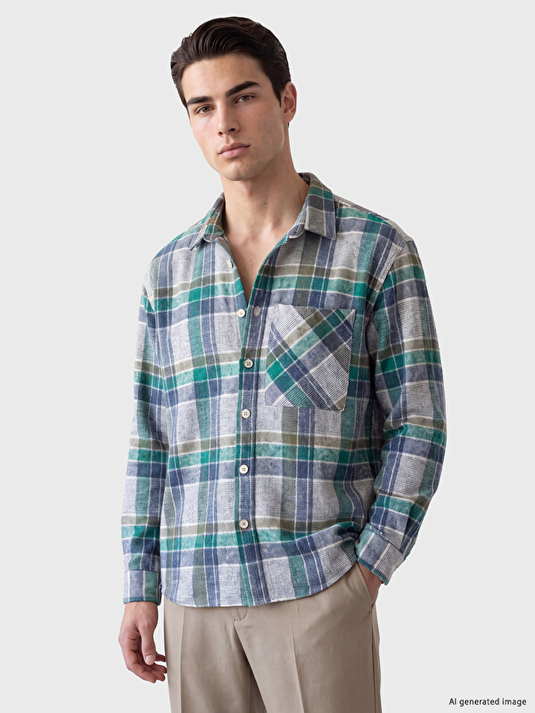 LCW ECO Relax Fit Ekose Erkek Oduncu Gömlek Ceket