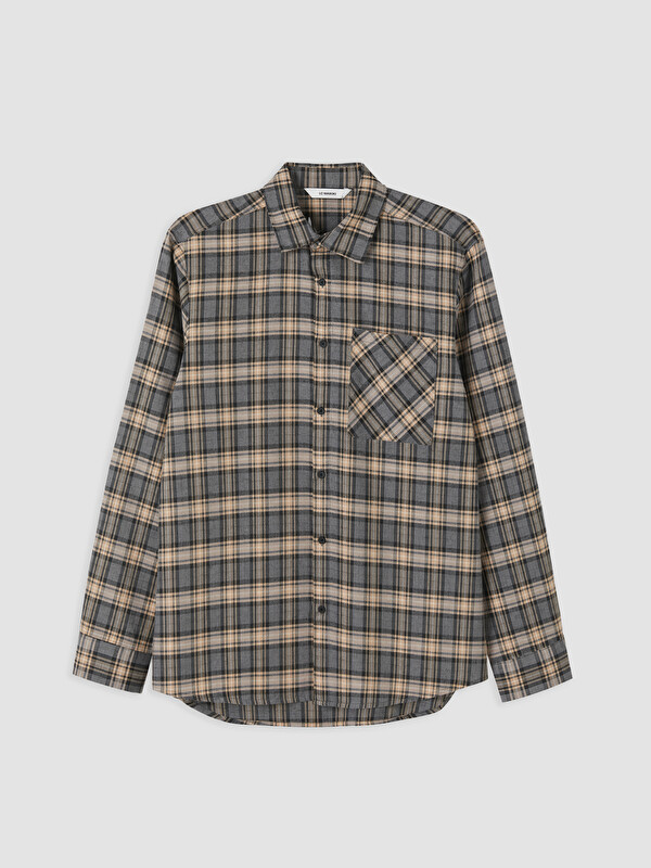 LCW ECO Regular Fit Ekose Erkek Gömlek Ceket
