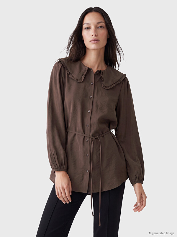 LCW EVERYDAY Peter Pan Collar Modal Blended Women's Shirt Tunic