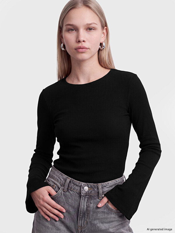 LCW Vision Spanish Sleeved Women's Ribbed Body